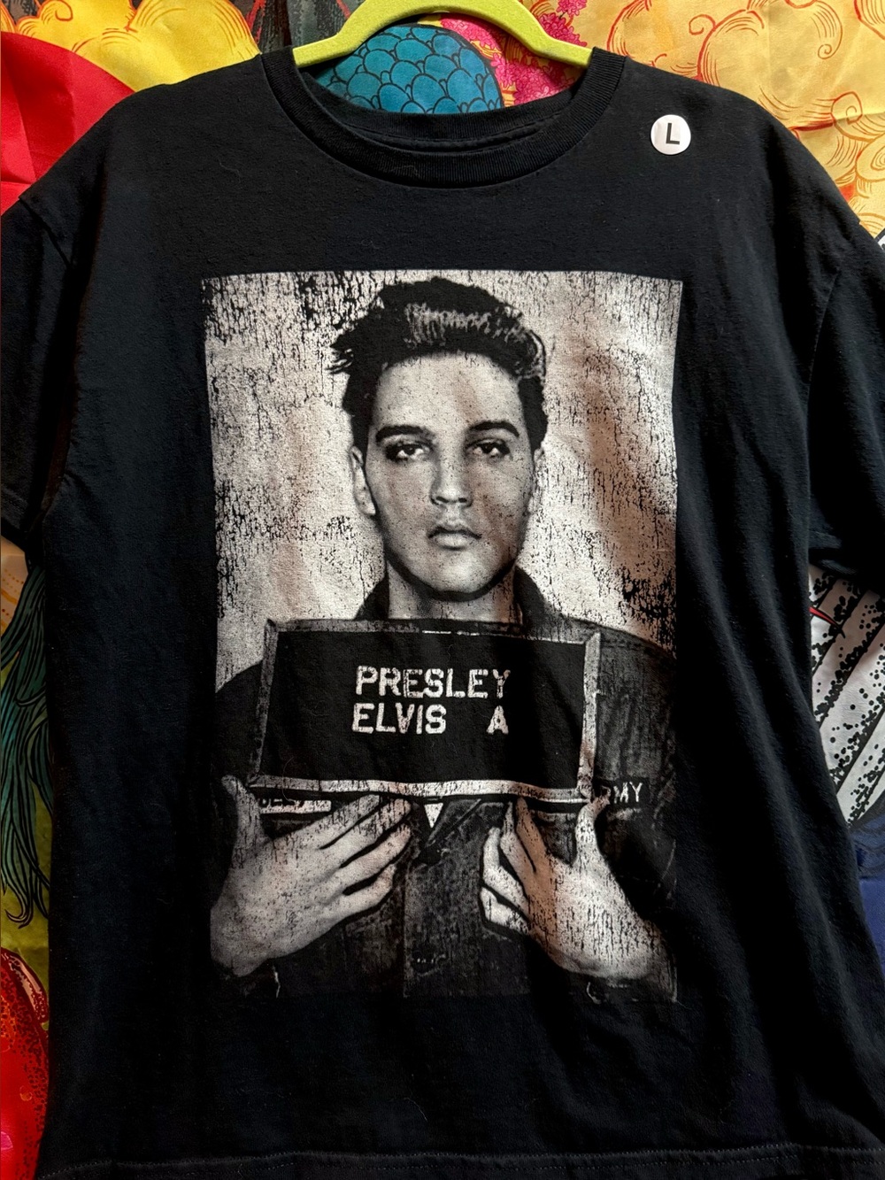 Elvis Presley Army Mugshot Graphic T-Shirt L